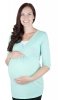 MijaCulture - 2 in1 Maternity and nursing shirt top 3/4 sleeves 7103 Dora II Mint